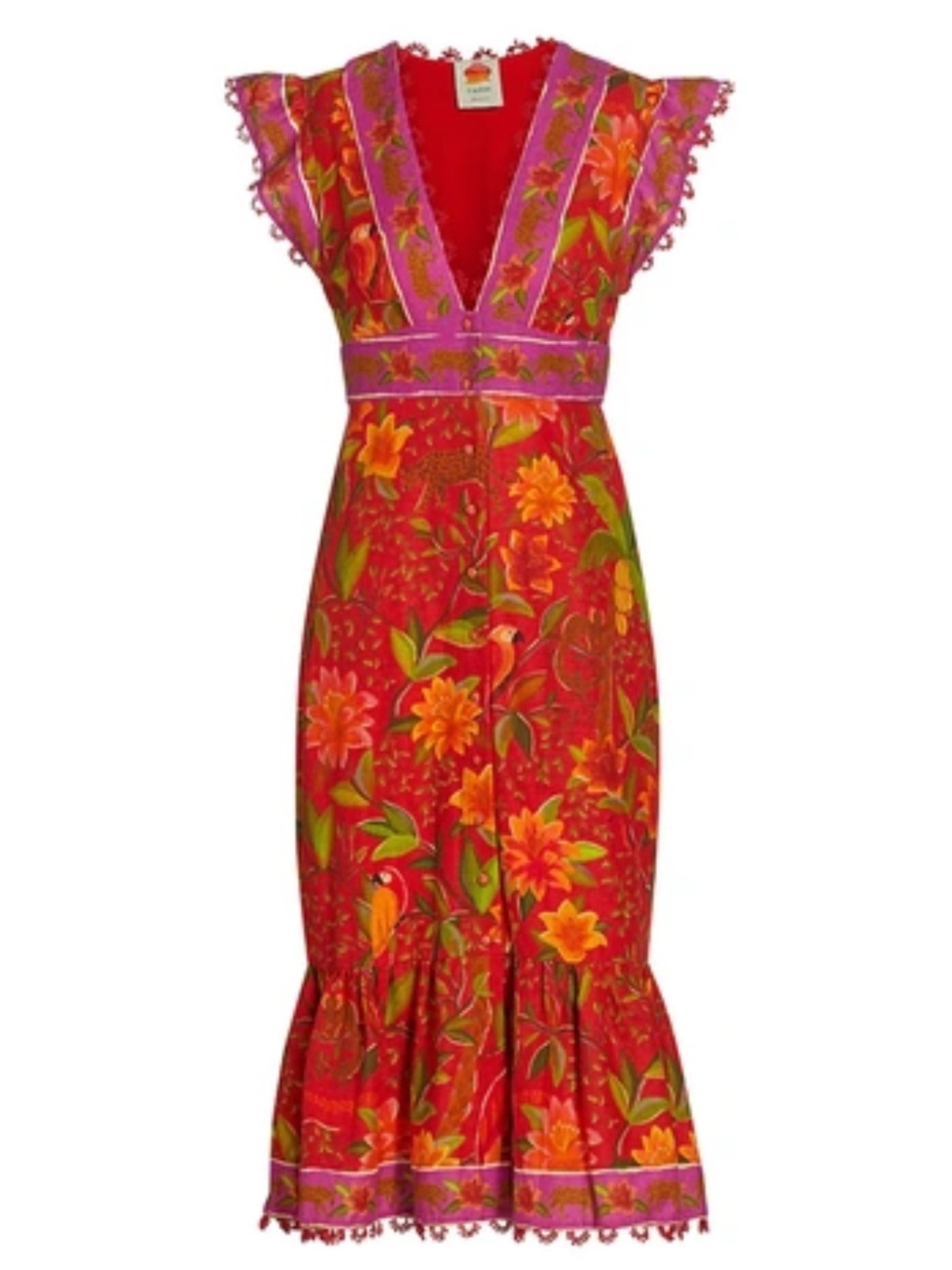 FARM Rio Solar Forest Button Down Midi Dress - Picture 4 of 7